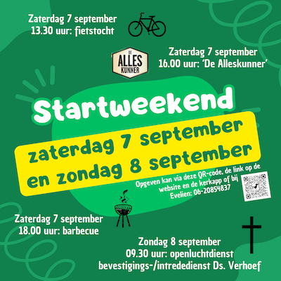 Startweekend 7 en 8 september